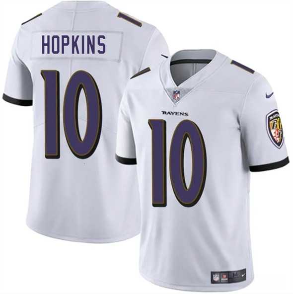 Men & Women & Youth Baltimore Ravens #10 DeAndre Hopkins White Vapor Limited Jersey